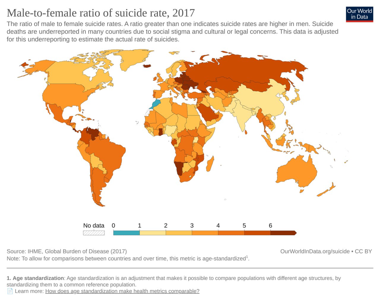 What country has the highest female to male ratio?